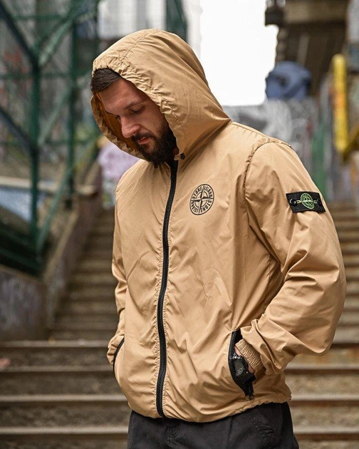 Чоловіча демісезонна вітровка Stone Island 3XL бежева